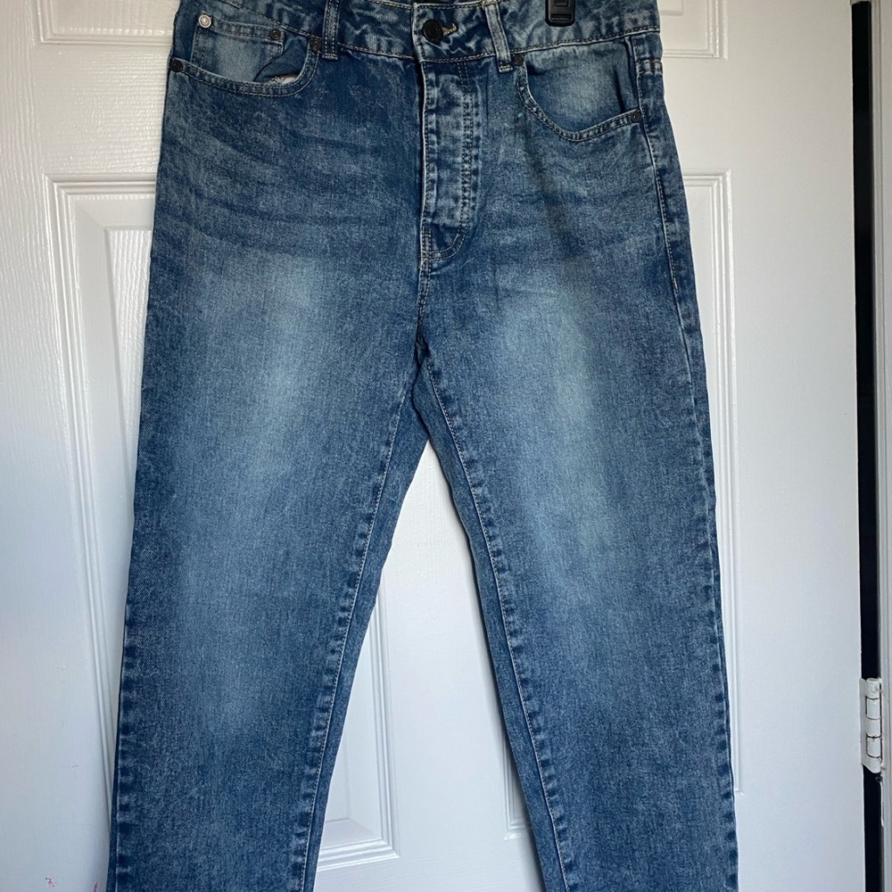 Boohoo Mens Blue Relaxed Jeans with Straight-Leg Design